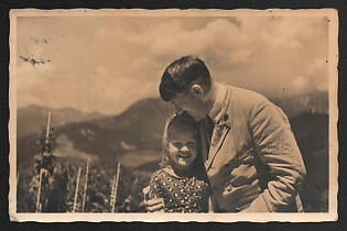 1936 'The Fuhrer with the Youth' Hitler with Kids Nazi Propaganda Postcard