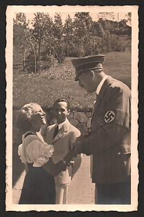1939 'Adolf Hitler and Children' Hitler with Kids Nazi Propaganda Postcard