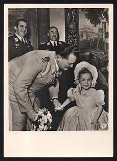 1933-1945 'Edda Congratulates. In the Background - State Councilor Dr. Gritzbach and General of the Air Force Bodenschatz' Goring Nazi Propaganda Postcard