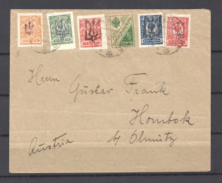 1918 Derazhnia - Chemnitz, Cover Rare Mixed Franking (Kiev 1+2, Podolia 46, Savings)