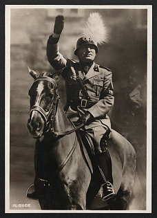 1933-1945 'The Duce' Mussolini Nazi Propaganda Postcard