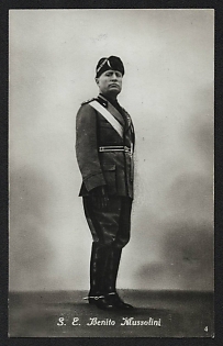 1933-1945 'His Excellency Benito Mussolini' Mussolini Nazi Propaganda Postcard