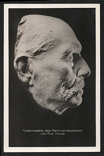 1933-1945 'Death Mask of the Reich President by Prof. Thorak' Nazi Propaganda Postcard
