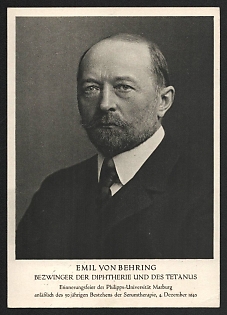 1940 'Emil Von Behring, Conqueror of Diphtheria and Tetanus' Nazi Propaganda Postcard