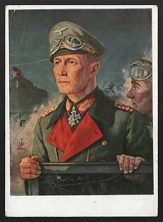 1942 'Rommel Attacks' Army Military Person Nazi Propaganda Postcard