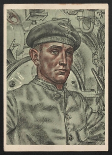 1933-1945 'Our Submarine Weapon. Torpedo Officer on a Submarine' Army Military Person Nazi Propaganda Postcard