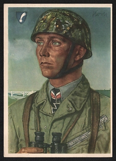 1942 'Our Airborne Troops. Major Koch' Army Military Person Nazi Propaganda Postcard