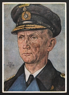 1939 'Our Submarine Force. Rear Admiral Donib, Commander of the Submarine Forces' Army Military Person Nazi Propaganda Postcard