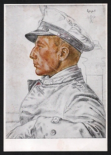 1939 'Our Submarine Force. Lieutenant Commander Schuhart, the First to Destroy an English Battleship' Army Military Person Nazi Propaganda Postcard