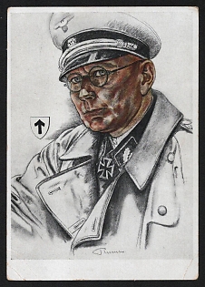 1933-1945 '44th Infantry Chief Warrant Officer Keppler Fought with His 44th Regiment from Oftermark in Exemplary Action' Army Military Person Nazi Propaganda Postcard
