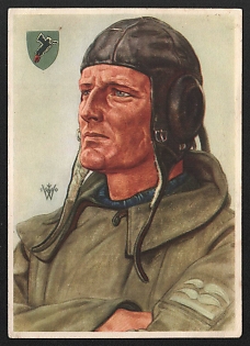 1940 'Squadron Pilot' Army Military Person Nazi Propaganda Postcard