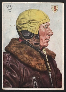 1940 'Our Luftwaffe. Leader of a Successful Fighter Group' Army Military Person Nazi Propaganda Postcard