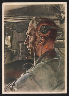1940 'The Tank Driver is the Example of Selfless Devotion to Duty' Army Military Person Nazi Propaganda Postcard