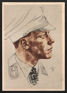 1933-1945 'Major Wick, Commander of a Fighter Squadron' Army Military Person Nazi Propaganda Postcard