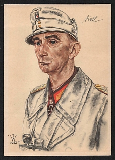 1942 'Colonel General Dietl' Army Military Person Nazi Propaganda Postcard