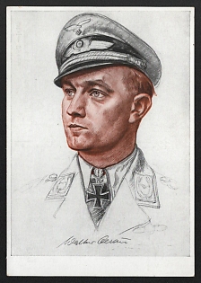 1933-1945 'Major Oesau, Commodore of a Fighter Squadron' Army Military Person Nazi Propaganda Postcard
