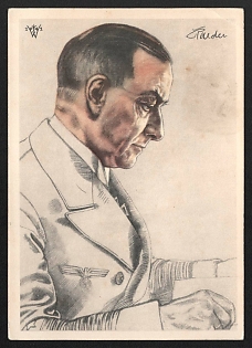 1941 'Grand Admiral Raeder' Army Military Person Nazi Propaganda Postcard