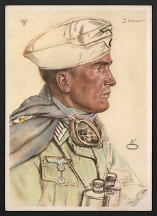 1943 'First Lieutenant D.Res' Army Military Person Nazi Propaganda Postcard
