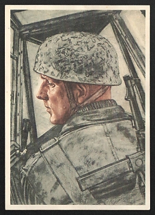 1943 'Technical Emergency Aid and Fire Brigades in Air Defense' Army Military Person Nazi Propaganda Postcard