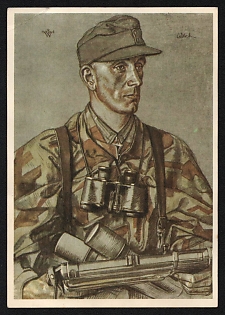1943 'Second Lieutenant D.res. Rudolf Witsch Received the Knight's Cross as Company Commander in a Grenadier Regiment' Army Military Person Nazi Propaganda Postcard