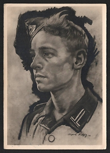 1944 'Our Workmen in the War' Army Military Person Nazi Propaganda Postcard