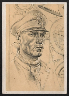 1944 'Our Submarine Weapon. Chief Engineer Officer to Rptlt. Prien's U-boat' Army Military Person Nazi Propaganda Postcard