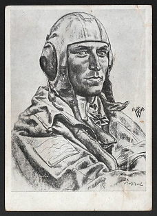 1933-1945 'Norwegian Fighter Captain Hozzel Commander of a Dive-Bomber Squadron' Army Military Person Nazi Propaganda Postcard