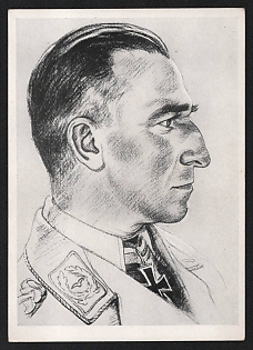 1933-1945 'Norwegian Fighter Major Harlinghausen, Fliegerfuhrer Drontheim' Army Military Person Nazi Propaganda Postcard