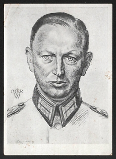 1942 'Norwegian Fighter Colonel Buschenhagen Chief of Staff in the Norwegian Campaign' Army Military Person Nazi Propaganda Postcard