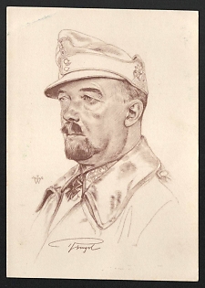 1942 'Major General Julius Ringel' Army Military Person Nazi Propaganda Postcard