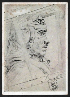 1940 'Colonel Galland, One of Our Most Successful Fighter Pilots' Army Military Person Nazi Propaganda Postcard