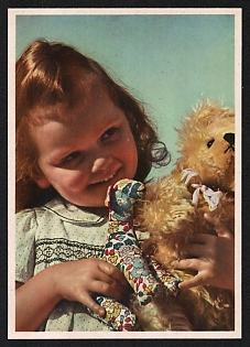 1933-1945 'Little Girl with a Toy' Nazi Propaganda Postcard