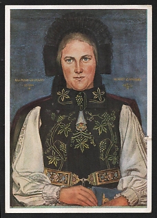 1940 'German Blood Nobility around the World. Transylvanian Peasant Woman' Nazi Propaganda Postcard