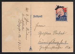 1939-1945 Germany, Anti-Great Britain Propaganda, Field Post Feldpost, WWII Caricature Postcard