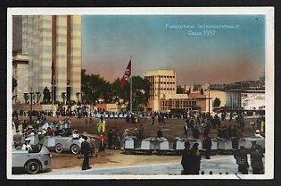 1937 France, Pro-Germany Propaganda, '103 General View of Warsaw Square' Postcard