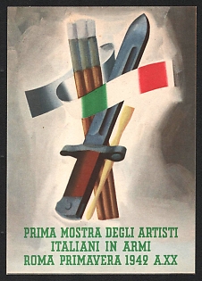 1942 'First Exhibition of Italian Artists in Arms Rome Spring 1942 A.XX' Italy Fascist Nazi Propaganda WWII