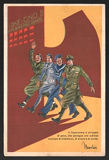 1940 'Dopolavoro is a Work of Peace, Which Pursues a Sublime Mission of Brotherhood, Love, and Civilization' Italy Fascist Nazi Propaganda WWII