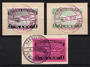 1933 (4 Nov) '1st Night Rocket Launch' Hasselfelde, Germany, Gerhard Zucker Pioneer Rocket Mail, Vignettes