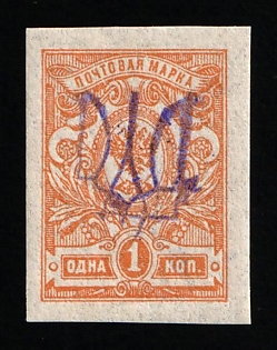 1918 1k Kiev (Kyiv) Type 2gg, Ukrainian Tridents, Ukraine (Signed)