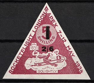 1934 'Rocketflight London APEX', Great Britain, Gerhard Zucker Pioneer Rocket Mail