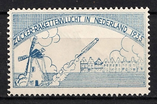 1935 Netherlands, Pioneer Rocket Mail, Vignette with Signed Gerhard Zucker