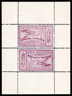 1946 Netherlands, Gerhard Zucker Pioneer Rocket Mail, Tete-beche Block