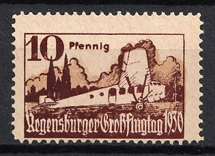 1930 10pf 'Regensburg Air Show', Germany, Semi-Official Airmail Stamp