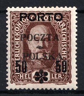 1919 50h on 42h Poland, Postage Due