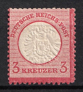 1872 3kr German Empire, Large Breast Plate, Germany