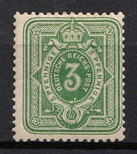 1875-79 3pf German Empire, Germany (Signed)