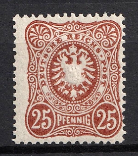 1887-90 25pf German Empire, Germany (Signed)