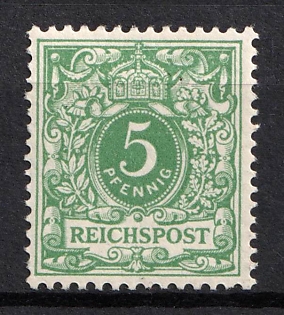 1891-1900 5pf German Empire, Germany (Signed)