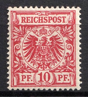 1893-1900 10pf German Empire, Germany (Signed)