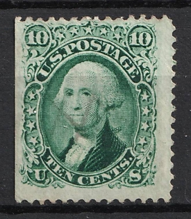 1861 10c Washington, United States, USA (Dark Green)